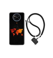 Xiaomi Poco X3 Pro Kılıf Silikon Ipli Boyun Askılı Desenli Iz Bırakan Uçak 1778