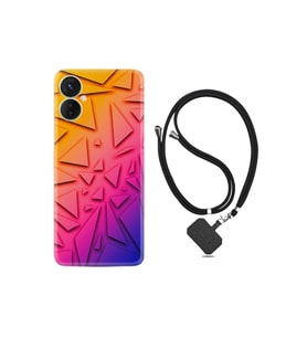 Spark 9 Pro Kılıf Ipli Boyun Askılı Desenli Silikon Üçgenler 1635