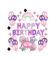 Kız çocuklar Bebekler için HAPPY BİRTHDAY Lüks Doğum Günü Parti Seti