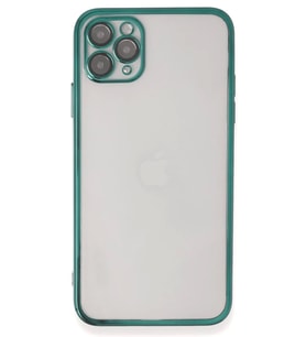 Newface Apple iPhone 11 Pro Max Kılıf Razer Lensli Silikon - Yeşil