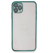 Newface Apple iPhone 11 Pro Max Kılıf Razer Lensli Silikon - Yeşil
