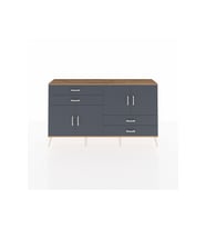 Arges Konsol 3 Raflı 4 Çekmeceli 4 Kapaklı 176x30x99 Çam-Antrasit