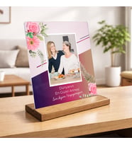 Kişiselleştirilebilir Anneye Hediye Fotoğraf Baskılı Pleksi Ahşap Dekor