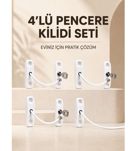 Ev Tipi Pencere Güvenlik ve Emniyet Kilidi 4 Adet Set