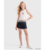 LCW Kids İndigo Taşlı Kız Çocuk Jean Şort