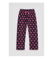 Kadın Çiçek Desenli Renkli Polar Pijama Altı