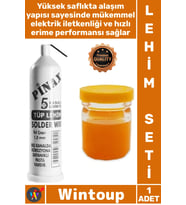 #Lehim Kaliteli Elektronik Tamir Seti Pinax Tüp Lehim Teli 25 Gr 12mm + Lehim Pastası 40 Gr Şık Set