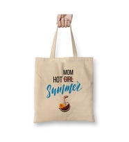 Hot Not Girl Mom Summer Beyaz Bez Çanta Uzun Saplı Alışveriş Çantası Plaj Çantası