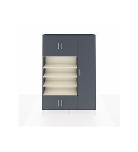 Arges Dolap 11 Raflı 5 Kapaklı 132x30x195 Antrasit-Antrasit/Aytaşı