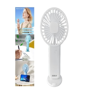 MİNİ FAN,TELEFON TUTUCU,PORTATİF EL VANTİLATÖRÜ BEYAZ  9,3x19cm
