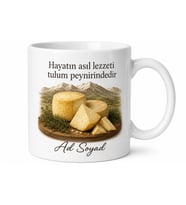 Erzincan Tulum Peyniri Temalı Baskılı Kupa Bardak Hediye Porselen Mug