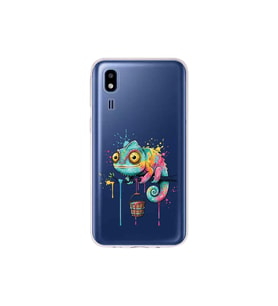 Samsung Galaxy A2 Core ile Uyumlu Splash Bukalemun Tasarımlı Şeffaf Silikon Kılıf