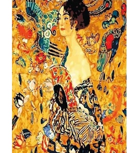 Gustav Klimt Genç Kadın Sayılarla Boyama Seti 40x50 cm (Tuvale Gerili)