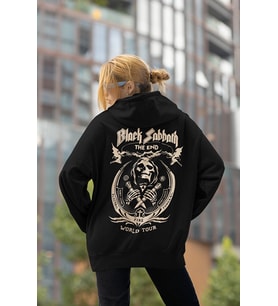 Black Sabbath Müzik Grubu Baskılı Unisex Oversize Rock Metal Hoodie