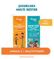 2'li Paket Vitago Kids Balık Yağı + Multivitamin Şurup