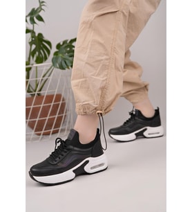 Flet 121 Siyah-Beyaz Kadın Spor Sneaker