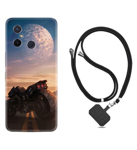 Xiaomi Redmi 12C Kılıf Silikon Boyun Askılı İpli Desenli Silikon Motor 1621