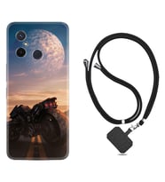 Xiaomi Redmi 12C Kılıf Silikon Boyun Askılı İpli Desenli Silikon Motor 1621