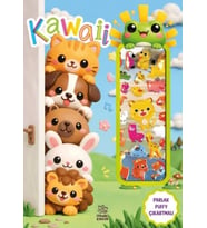 Kawaii - Puffy Parlak Çıkartmalı Boyama Kitabı