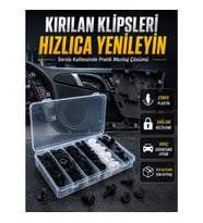 Mey İthalat® Universal Araç Döşeme Klipsi ve Tampon Sabitleme Pimi Seti 100 Parça Organizer Kutulu