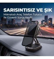 Güçlü Çekimli Katlanabilir Araç Telefon Tutucu - Manyetik Stand