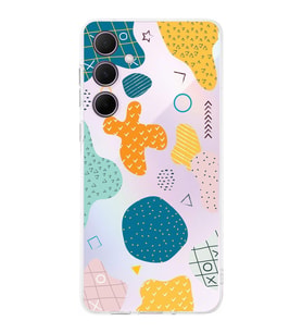 PrintiFy Galaxy A36 ile Uyumlu Kamera Korumalı Geometrik Şekiller Tasarımlı Şeffaf Kılıf