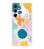 PrintiFy Galaxy A36 ile Uyumlu Kamera Korumalı Geometrik Şekiller Tasarımlı Şeffaf Kılıf