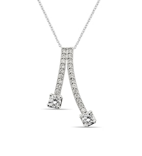 925 Ayar Gümüş Zirkon Taşlı Modern Kolye - N031901