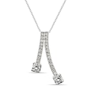 925 Ayar Gümüş Zirkon Taşlı Modern Kolye - N031901