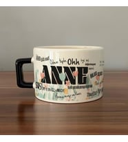 Anne Sözleri Tam Tur Baskılı Baskılı Siyah Kulplu C Fincan