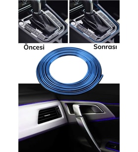 Araba Dekorasyon Şeridi 5 Metre Esnek PVC Trim Şeridi Kolay Kurulum Araç İçi Dekorasyon Bandı