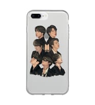 Iphone 7 Plus / 8 Plus Uyumlu BTS Desenli Şeffaf Telefon Kılıfı