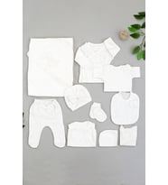 Kız Bebek Hastane Çıkışı 10 Lu Yenidoğan Süslü Zıbın Seti  STL6745 (Çok Renkli)