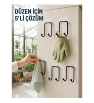 Mey İthalat® 5 Adet Çok Amaçlı Yapışkanlı Askılık Ev Düzenleyici Duvar Askısı