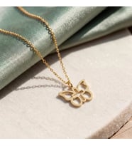Kişiye Özel 925 Ayar Gümüş Minimalist Kelebek Kolye (Gold)
