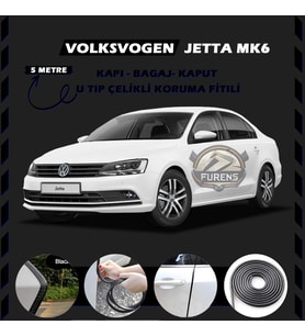 Volksvogen Jetta mk6 Oto Araç Kapı Koruma Fitili 5metre Parlak Siyah Renk