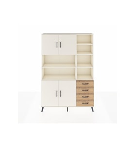 Arges Dolap 9 Raflı 4 Çekmeceli 4 Kapaklı 132x30x195 Aytaşı-Aytaşı/Çam