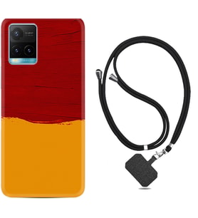 Vivo Y11S Y21S Y20 Y20S Y70 Kılıf Boyun Askılı Silikon Sarı Kırmızı Boya 1708