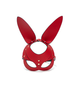 Deri Tavşan Maske Kırmızı