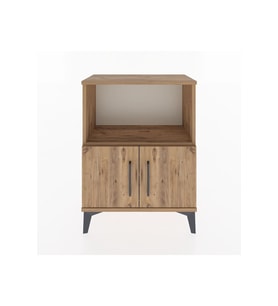 Arges Komodin 2 Raflı 2 Kapaklı 60x30x80 Çam-Çam