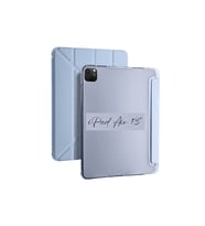 iPad Air 13 inç M2 Çipli Uyumlu Kalem Bölmeli Akıllı Trifolding Tablet Kılıfı (Mavi)