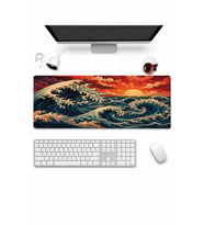 SonicTouch Klavye Mousepad 32x70cm Dikişsiz Pürüzsüz Sıvı Geçirmez Kaymaz Taban Japon Gün Batımı