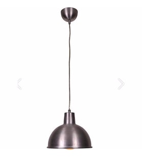 RİOLİGHT RETRO GRİ İÇİ GRİ TEKLİ METAL SARKIT AVİZE (Siyah)