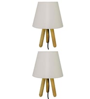 2'li Krem Tripod Abajur