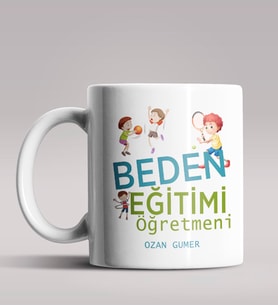Kişiye Özel Beden Eğitimi Öğretmeni Tasarımlı Beyaz Renk Kupa 5