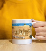 Göbeklitepe Tasarımlı Beyaz Kupa