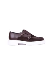Shoetyle - Kahverengi Hakiki Süet, Deri Tokalı Erkek Klasik Ayakkabı 115-K575