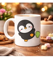 Northcity Şaşkın Penguen Tasarımlı Porselen Kupa Model 89 – Eğlenceli ve Neşeli Kahve Keyfi