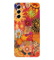 Samsung Galaxy S21 FE Uyumlu Vintage Kolaj Desenli Şeffaf Telefon Kılıfı