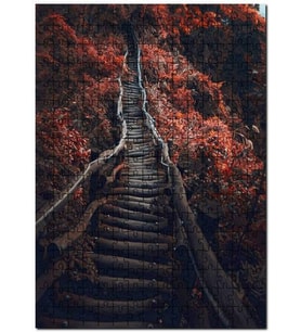 Cakapuzzle Ormanda Ahşap Köprü Görseli Puzzle Yapboz MDF (Ahşap) (120 Parça)